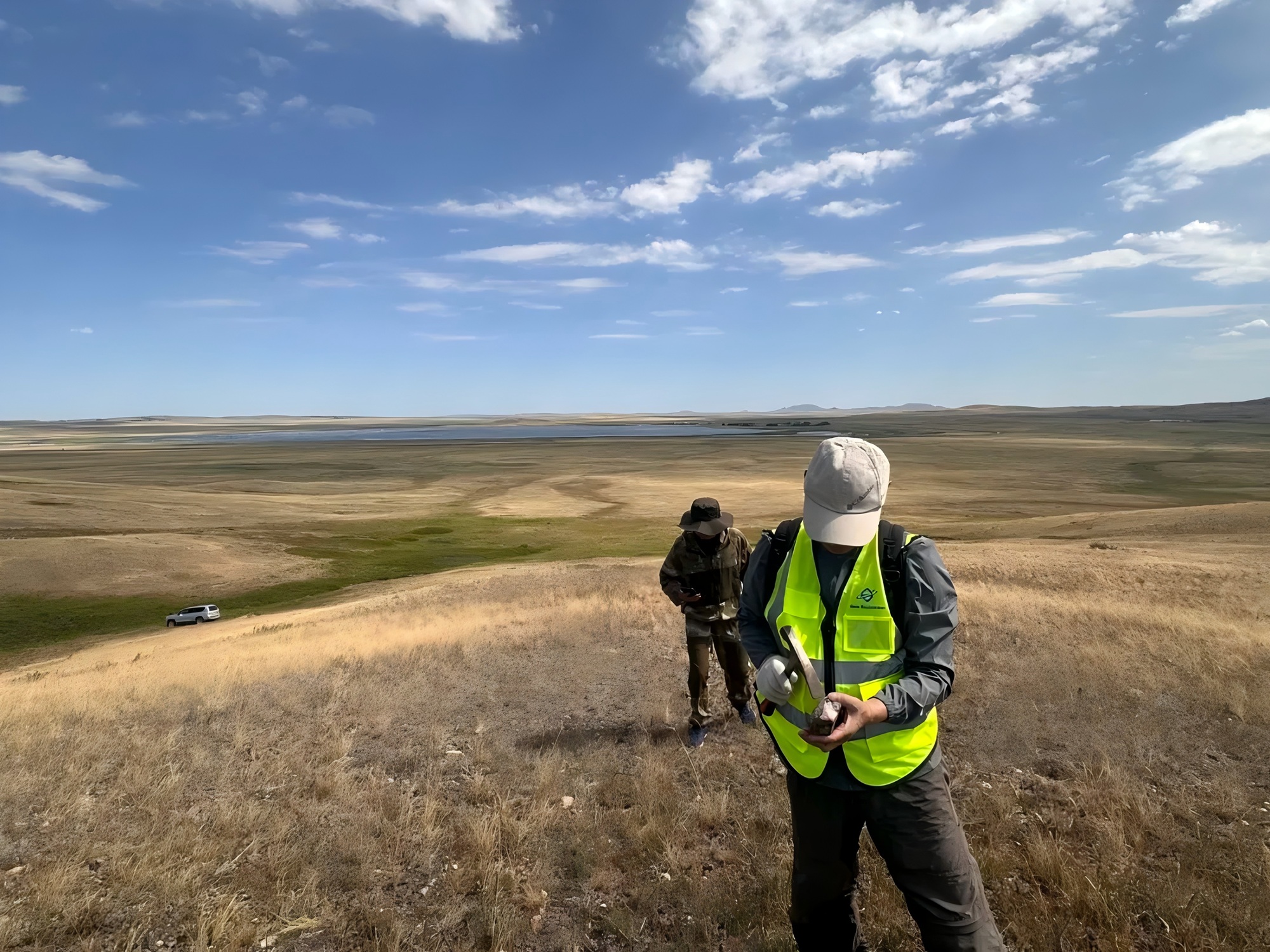 A Gaia geologist conducting field survey and verification.