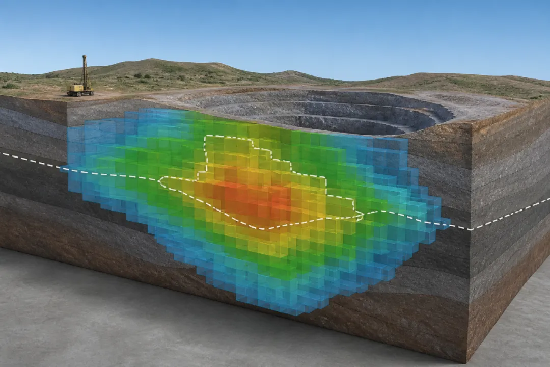 Conceptual relationship between cut-off grade and the ore-waste boundary.