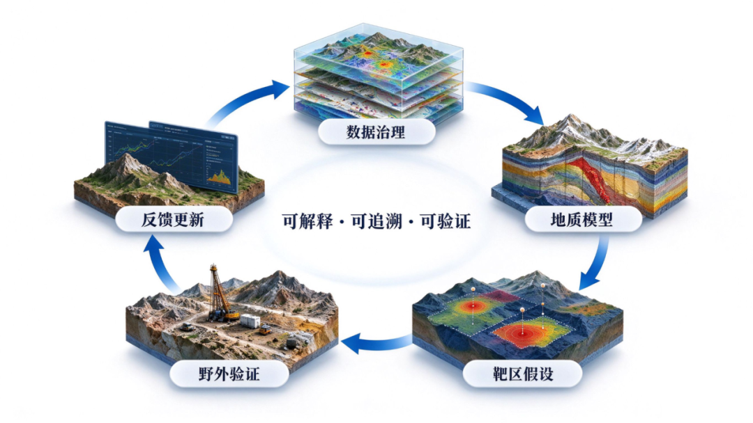 Data, models, validation and feedback form a traceable exploration loop
