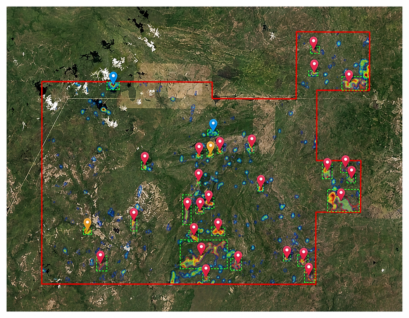 GAIA target map for a project in Cambodia